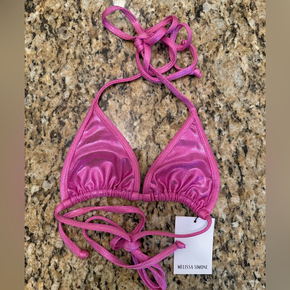 MELISSA SIMONE JINX BIKINI TOP NEON PINK - XS